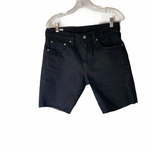 black cut up jean shorts